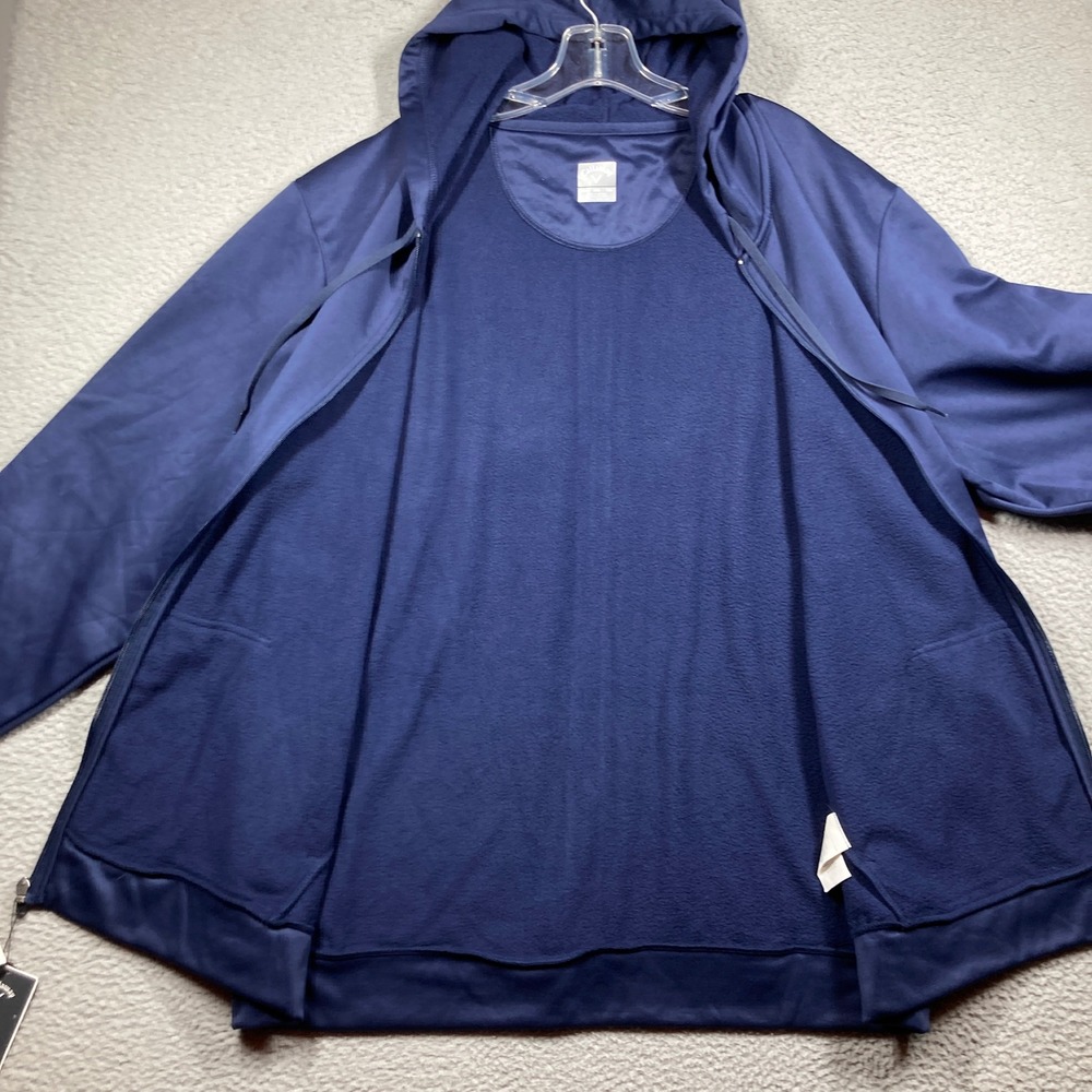 Callaway Full Zip Hoodie Mens XXL NEW Navy Blue Fleece Lined Athletic Jacket - Picture 6 of 9